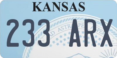 KS license plate 233ARX