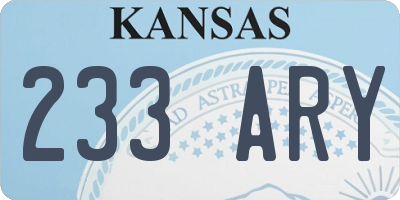 KS license plate 233ARY