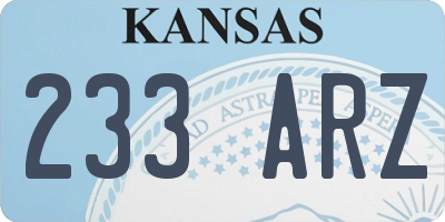 KS license plate 233ARZ