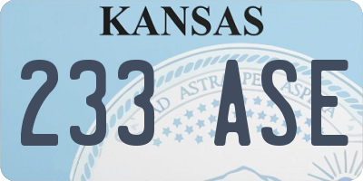 KS license plate 233ASE