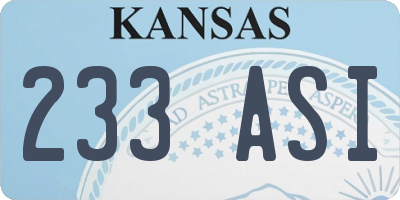 KS license plate 233ASI