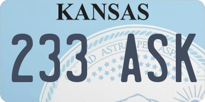 KS license plate 233ASK