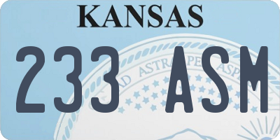 KS license plate 233ASM