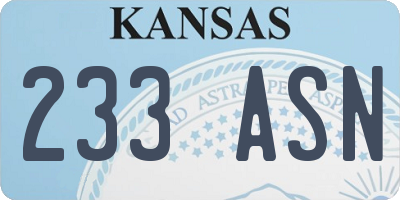 KS license plate 233ASN