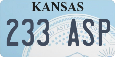 KS license plate 233ASP
