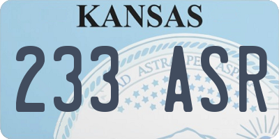 KS license plate 233ASR