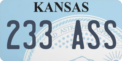 KS license plate 233ASS