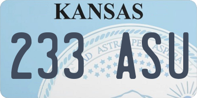 KS license plate 233ASU