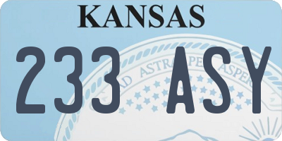 KS license plate 233ASY