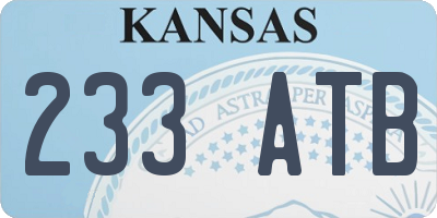 KS license plate 233ATB