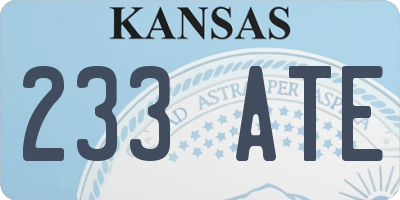 KS license plate 233ATE