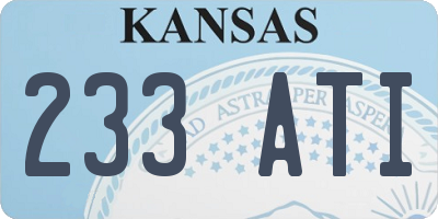 KS license plate 233ATI