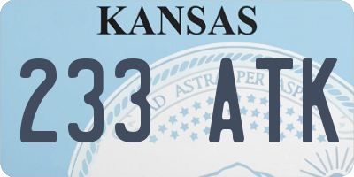 KS license plate 233ATK