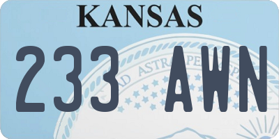 KS license plate 233AWN