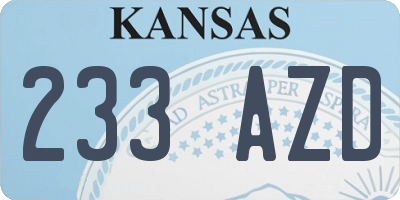 KS license plate 233AZD