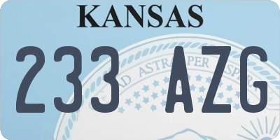 KS license plate 233AZG