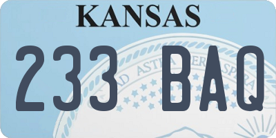 KS license plate 233BAQ