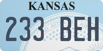 KS license plate 233BEH