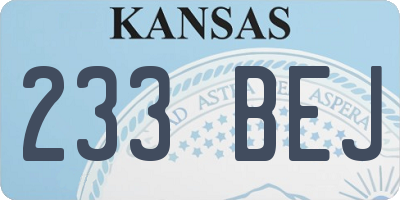 KS license plate 233BEJ