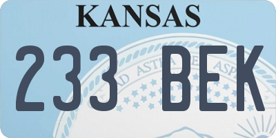 KS license plate 233BEK
