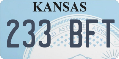 KS license plate 233BFT