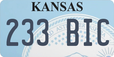 KS license plate 233BIC