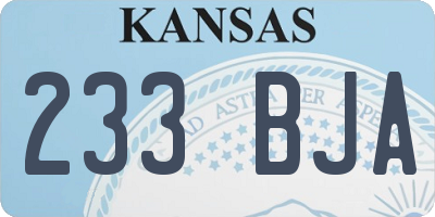 KS license plate 233BJA