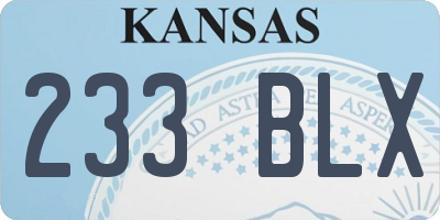 KS license plate 233BLX