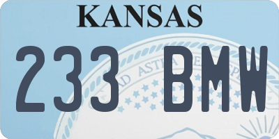 KS license plate 233BMW