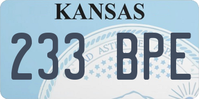 KS license plate 233BPE