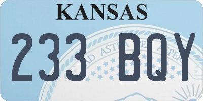 KS license plate 233BQY