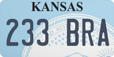 KS license plate 233BRA