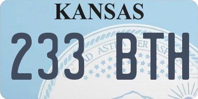KS license plate 233BTH