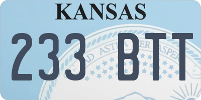 KS license plate 233BTT