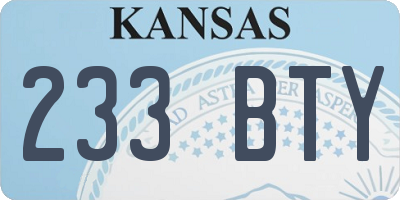 KS license plate 233BTY