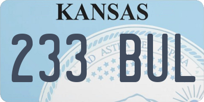 KS license plate 233BUL