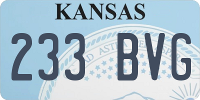 KS license plate 233BVG