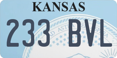 KS license plate 233BVL