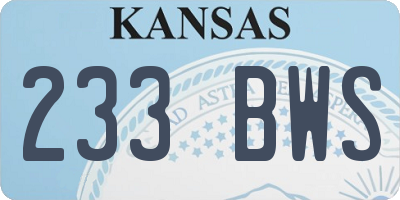 KS license plate 233BWS