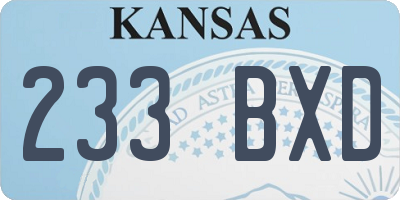 KS license plate 233BXD