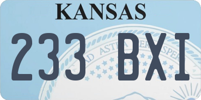 KS license plate 233BXI