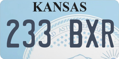 KS license plate 233BXR