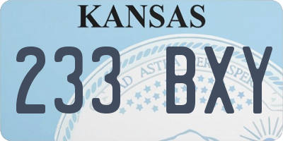KS license plate 233BXY