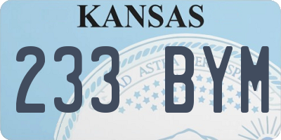 KS license plate 233BYM
