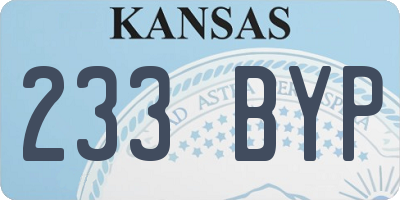 KS license plate 233BYP