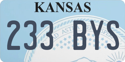KS license plate 233BYS