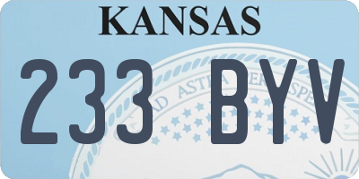 KS license plate 233BYV