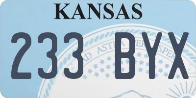 KS license plate 233BYX