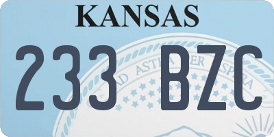 KS license plate 233BZC