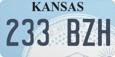 KS license plate 233BZH